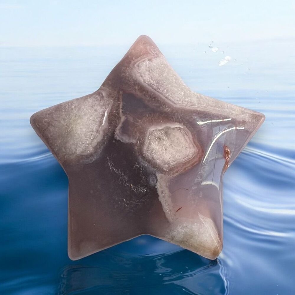 Flower Agate Star Carving